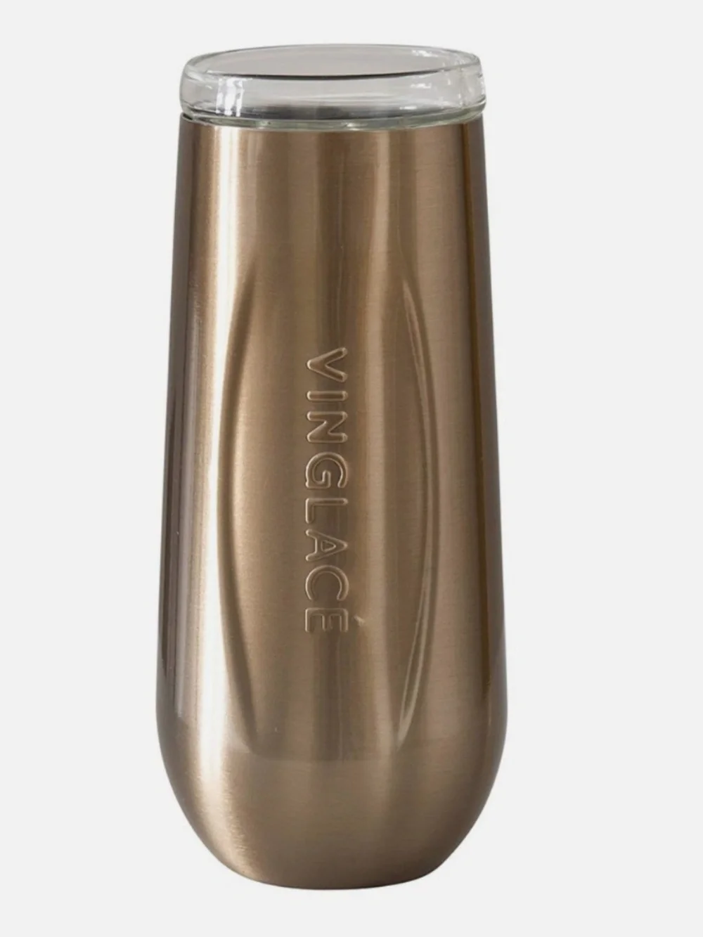 Vinglacé Stainless Stemless Insulated Champs Flute w/glass insert - Copper